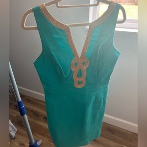Lilly Pulitzer Turquoise Dress with Gold Accents